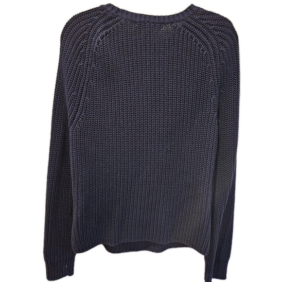 2 Lauren Ralph Lauren Women Cotton Crew Neck Sweaters Orange Navy Petite Large - Picture 4 of 8